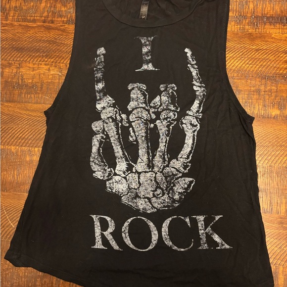 Full Tilt Tops - Full Tilt Black Sleeveless Rock Graphic Tee